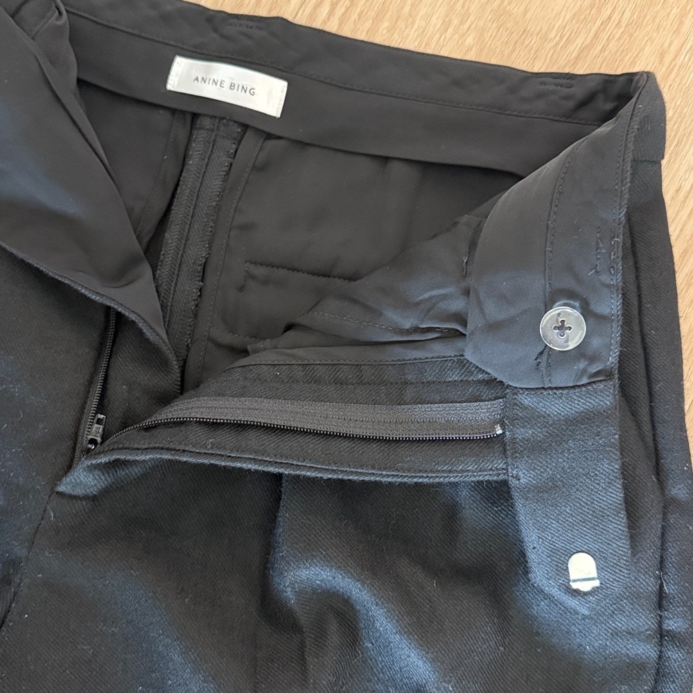 Anine Bing Black Label Wool-Blend Pants black size 34 - Picture 5 of 7